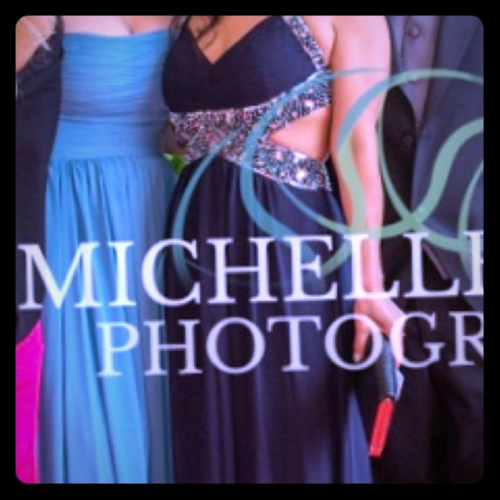 Navy blue evening gown